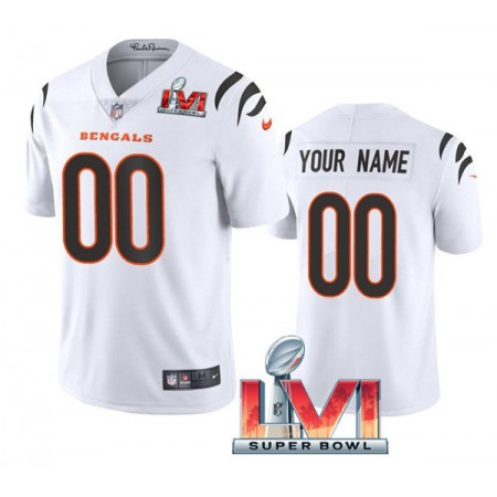 Miesten Cincinnati Bengals NFL Pelipaita Custom Valkoinen 2022 Super Bowl LVI Vapor Limited